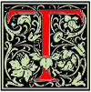 A great variety of decorative initials was once available from the typefounders, and a smaller selection from Monotype. Even Linotype, at one time, offered an assortment of electrotyped initials to complement some of its leading type families. ...
   The Cloister Initial shown here was one of the most popular styles. It was designed by Frederic W. Goudy, and cast by ATF in 36- to 144-point sizes. Certain other styles were made as small as 10-point. ...